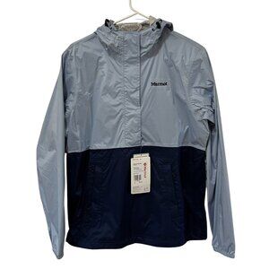 Marmot Women's PreCip Eco Anorak, Medium, Tide Blue/Arctic Navy